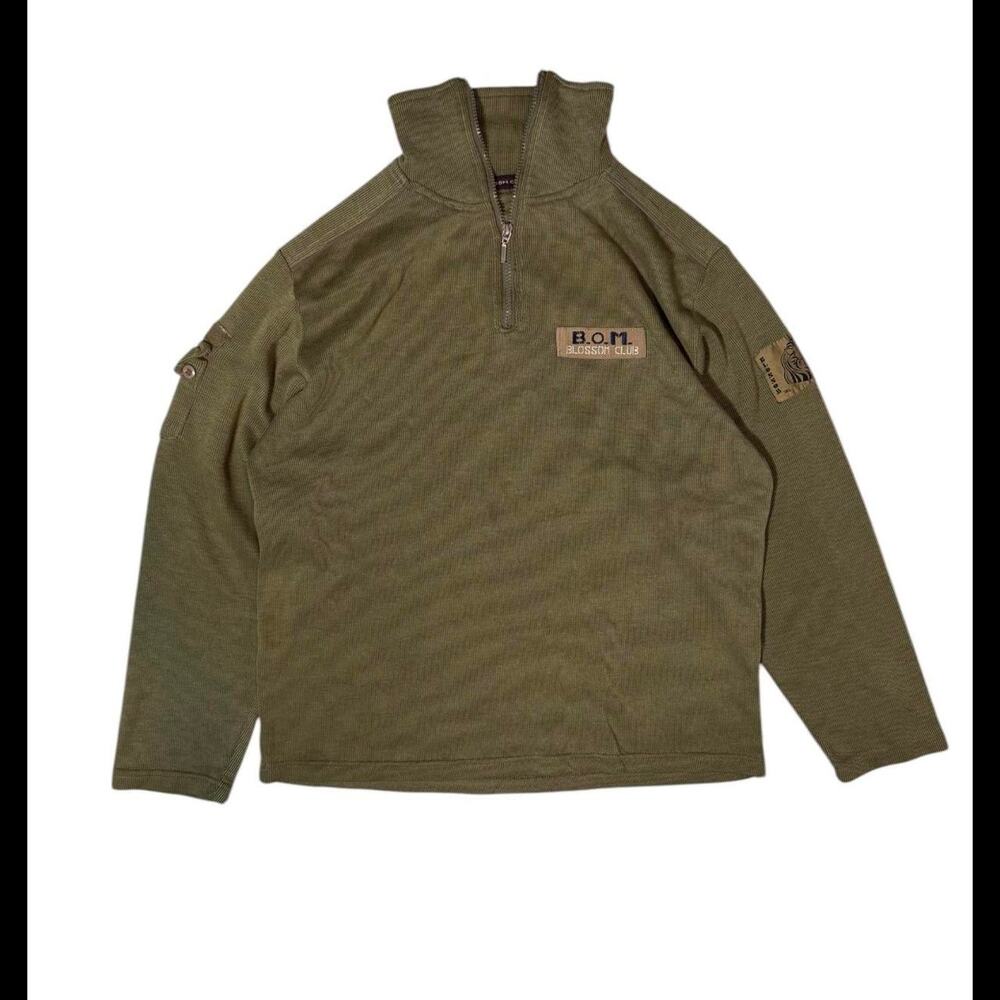 Bom green quarter zip sweatshirt